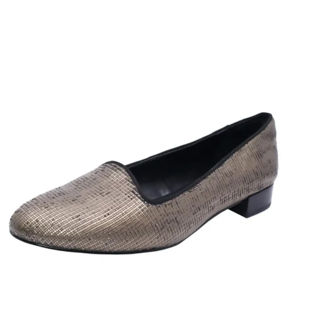 Isola Metallic Silver Loafers, Size 7